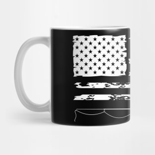 America flag and fishing rod Mug